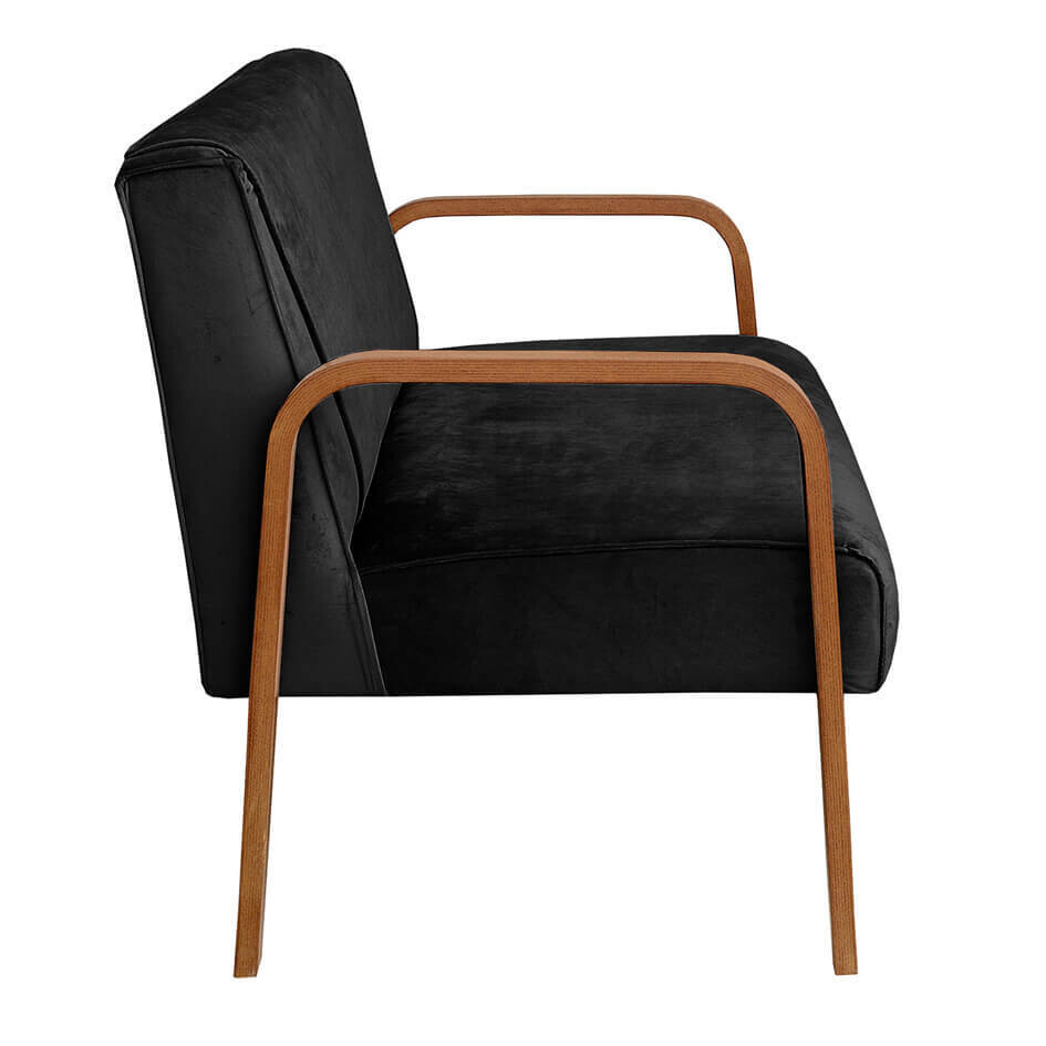 LANCASTER ARMCHAIR 2-SEATER VELUT BLACK II