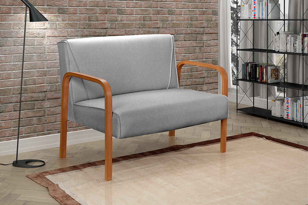 LANCASTER ARMCHAIR 2-SEATER GRAVITY GRAY LINEN