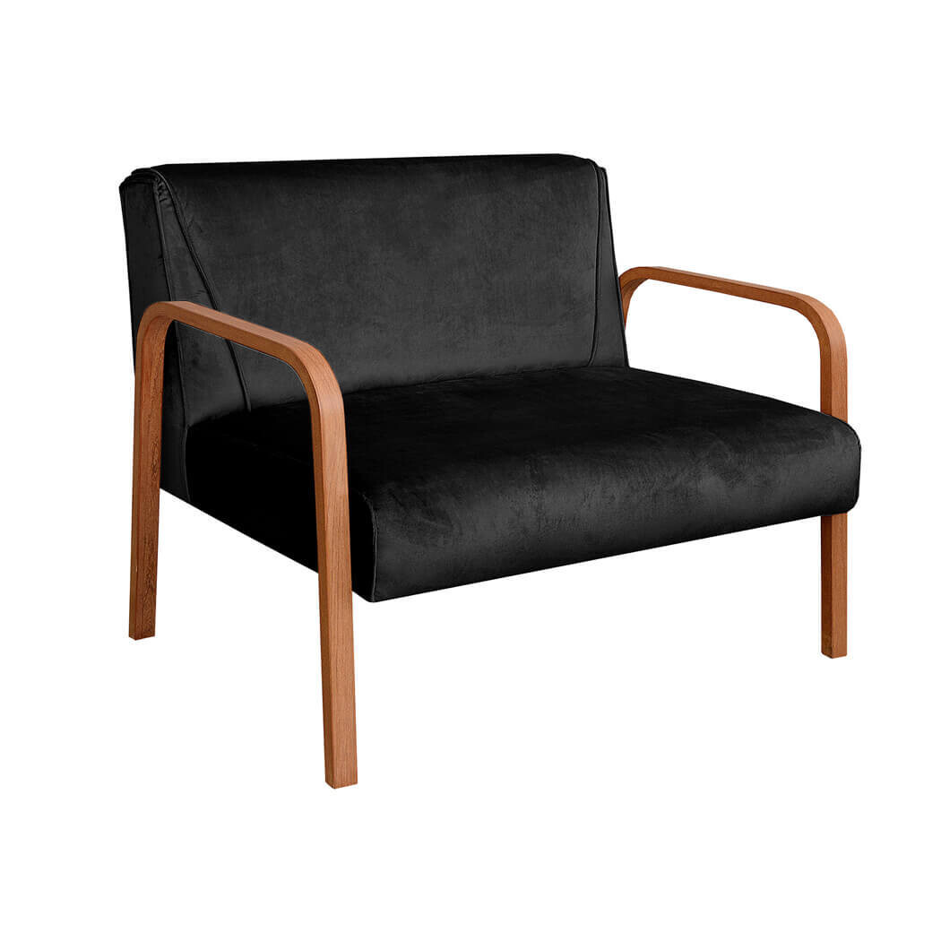LANCASTER ARMCHAIR 2-SEATER VELUT BLACK II