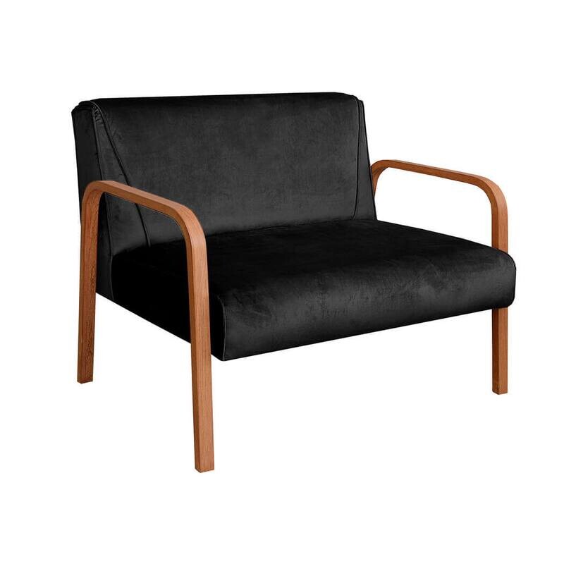 LANCASTER ARMCHAIR 2-SEATER VELUT BLACK II