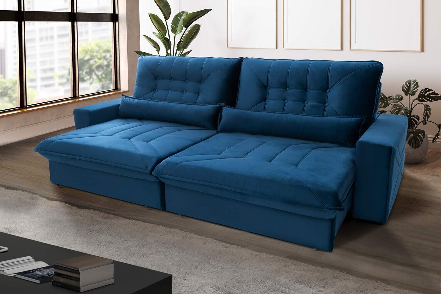98 IN. LAUREL FAMILY SOFA NAVY BLUE