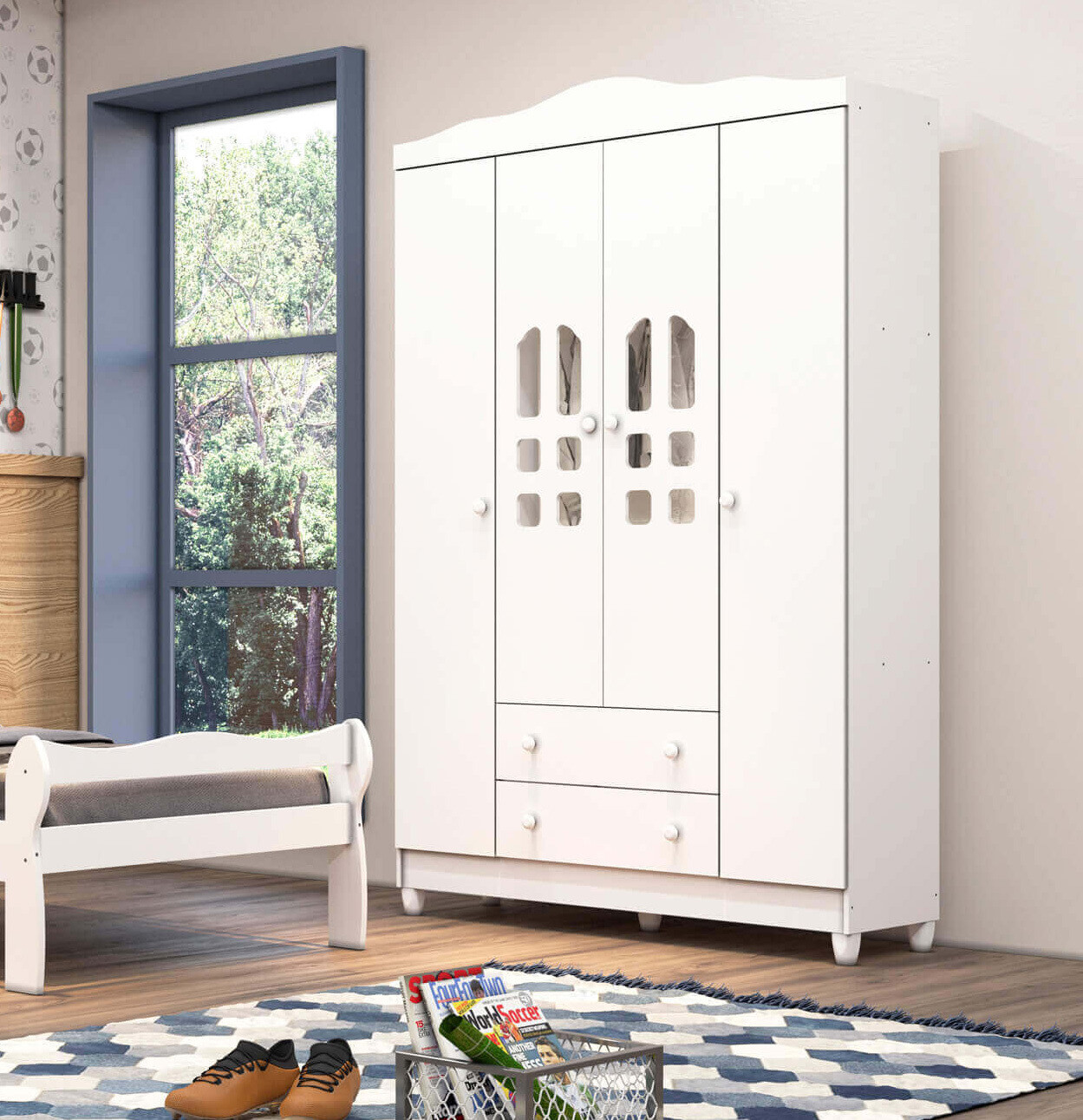 FLORIDA 4 DOORS CLOSET WHITE