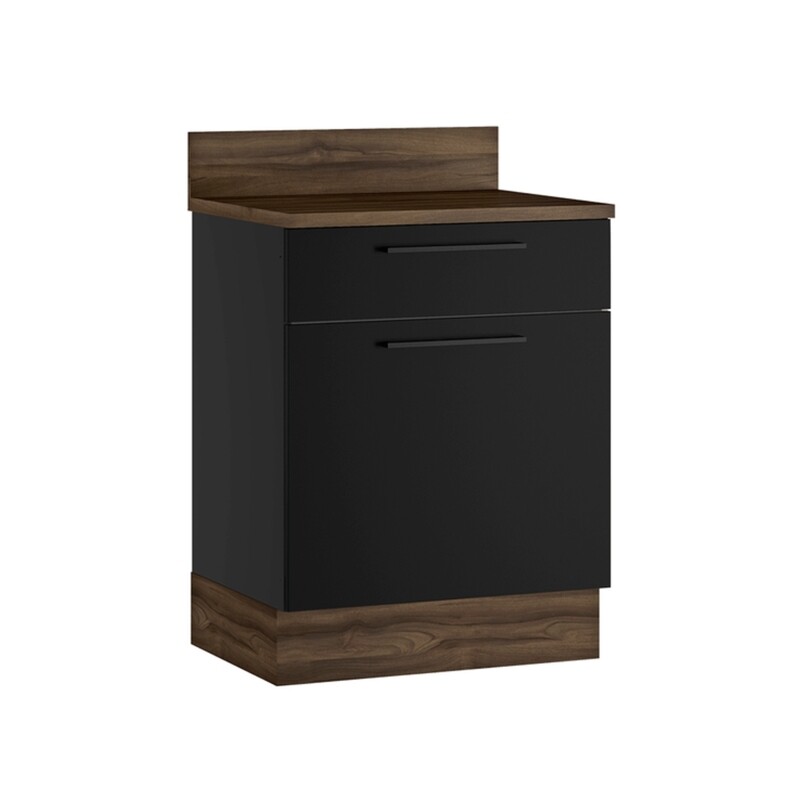 MUNICH 1-DOOR/1-DRAWER BASE CABINET NEW BLACK/GRAPHITE MUNICH 1-DOOR/1-DRAWER BASE CABINET NEW BLACK/GRAPHITE