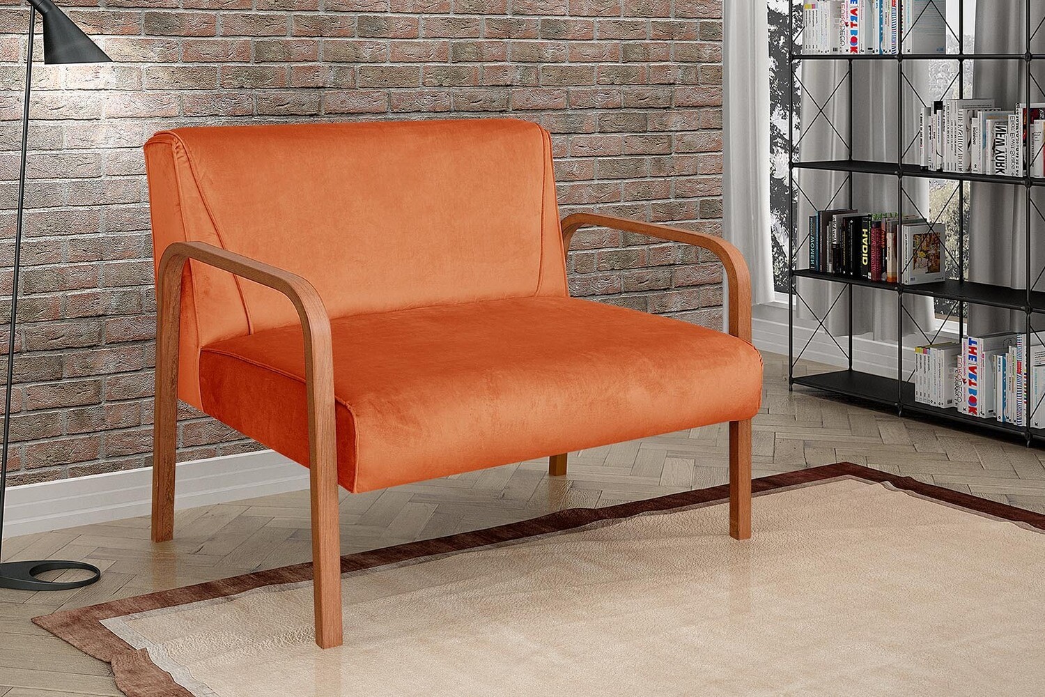 LANCASTER ARMCHAIR 2-SEATER VIP TERRACOTTA