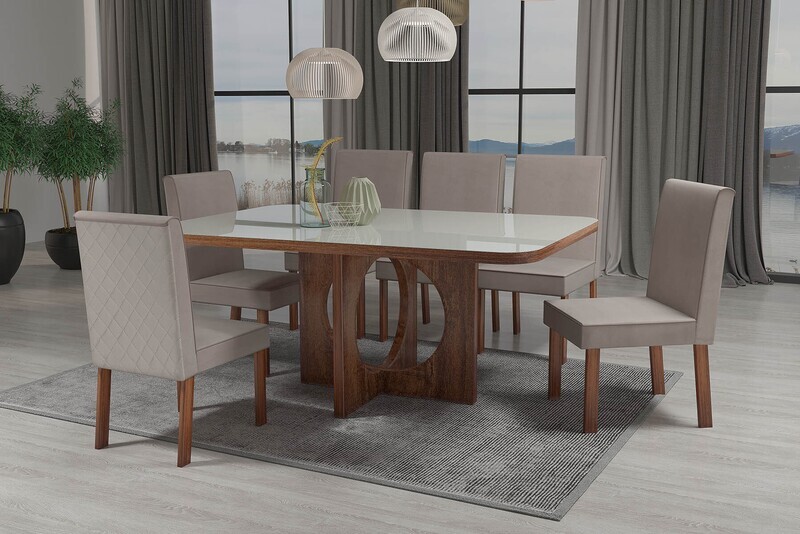 PHILADELPHIA/BROOKLYN/AMENDOA/OFF/SAND DINING SET 5-PCS, PHILADELPHIA TABLE AMENDOA/OFF AND 4 BROOKLYN CHAIRS AMENDOA/SAND