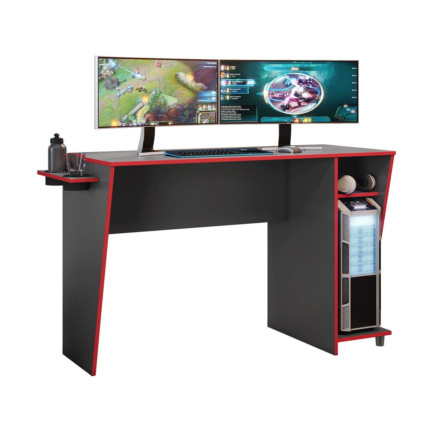 ROYALE GAMING DESK GRAPHITE/RED
