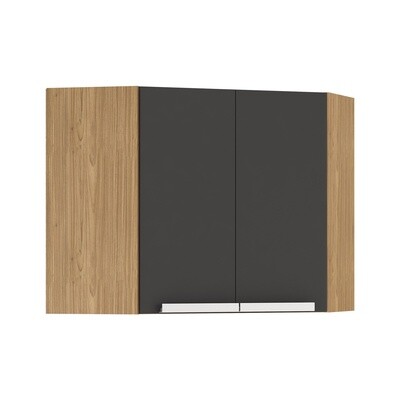 BERLIN 2-DOOR CORNER WALL CABINET GRAPHITE/ASH