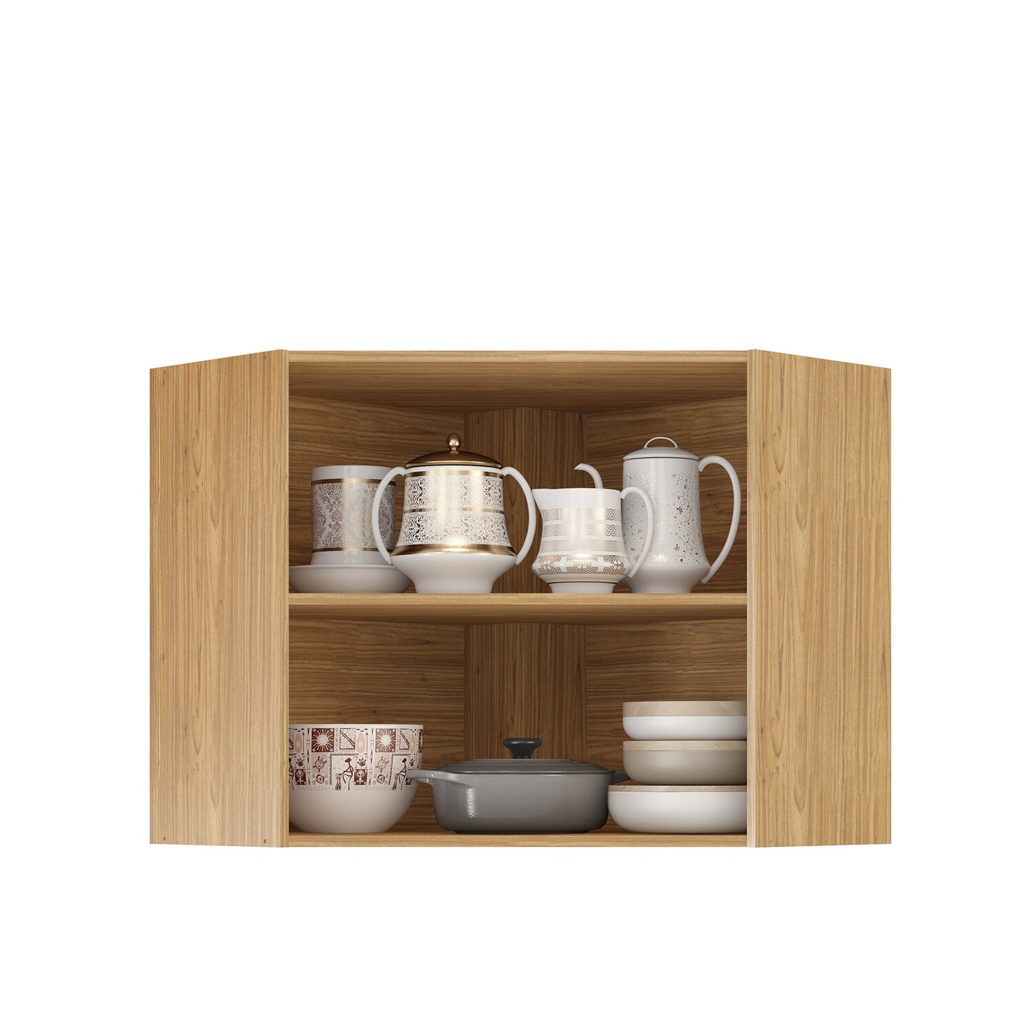 BERLIN 2-DOOR CORNER WALL CABINET GRAPHITE/ASH