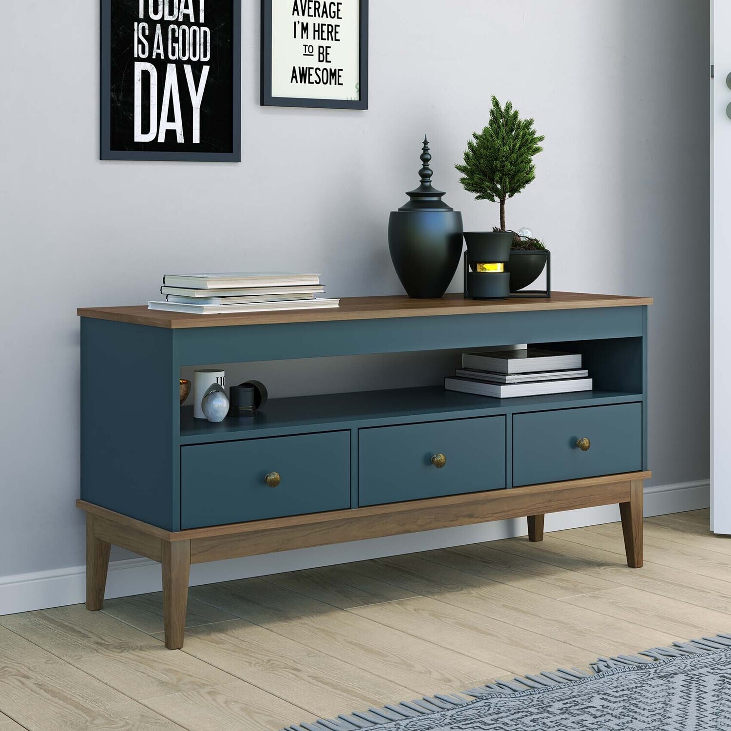 CHARLESTON HERITAGE ACCENT CABINET MOCHA/DEEP MARINE
