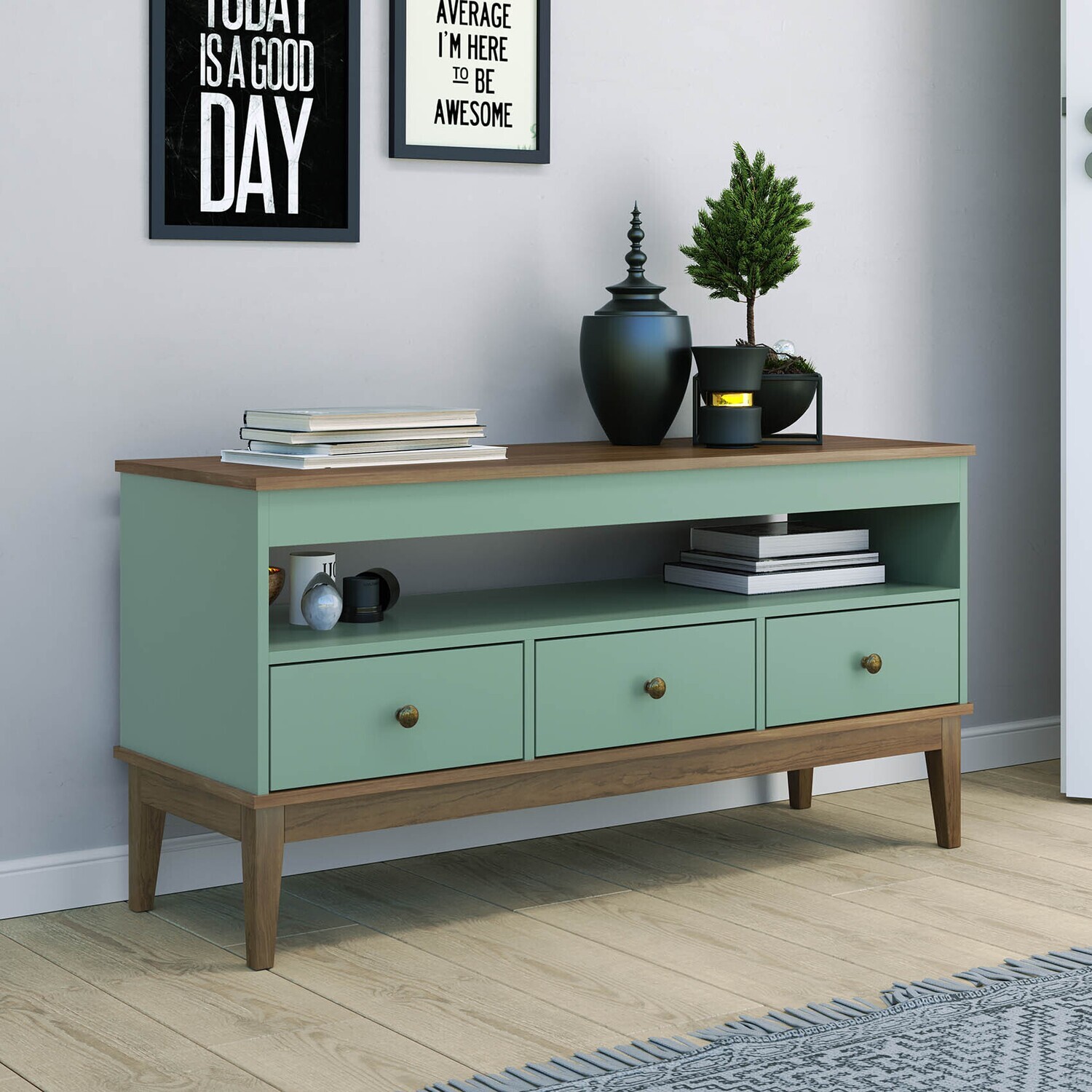 CHARLESTON HERITAGE ACCENT CABINET MOCHA/OLIVE