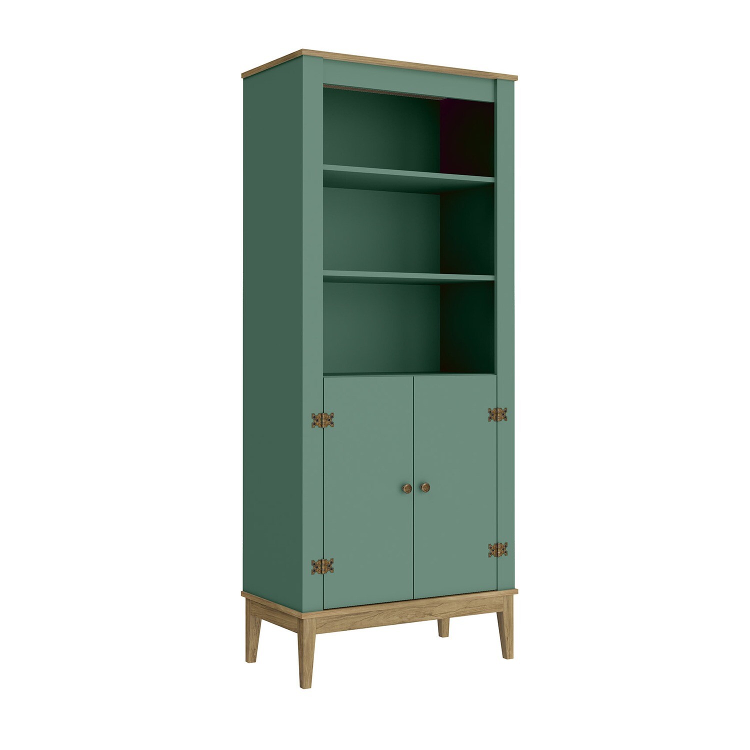 CHARLESTON HERITAGE BOOKCASE MOCHA/OLIVE