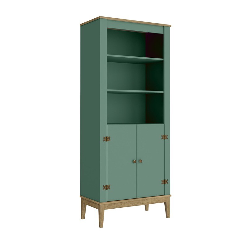CHARLESTON HERITAGE BOOKCASE MOCHA/OLIVE