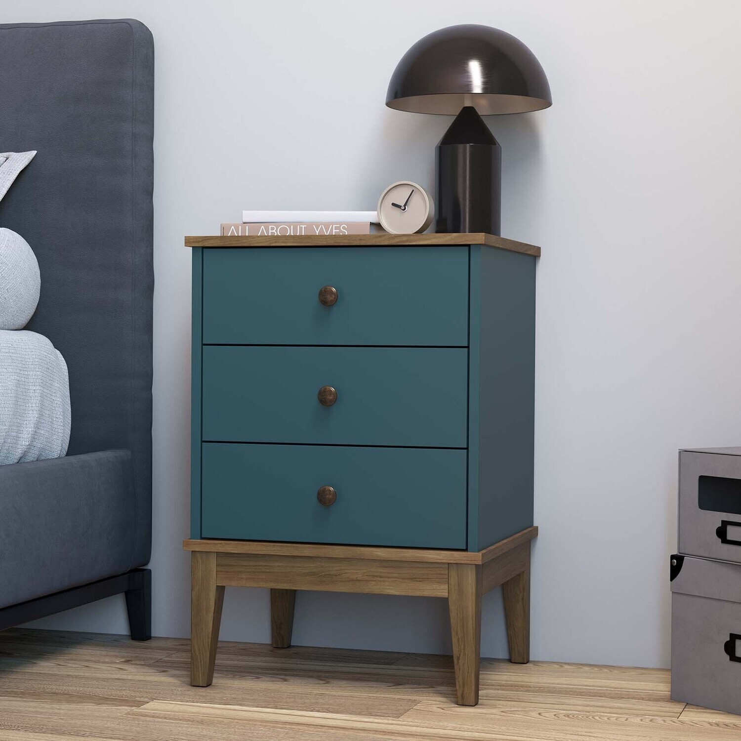CHARLESTON HERITAGE NIGHTSTAND MOCHA/DEEP MARINE