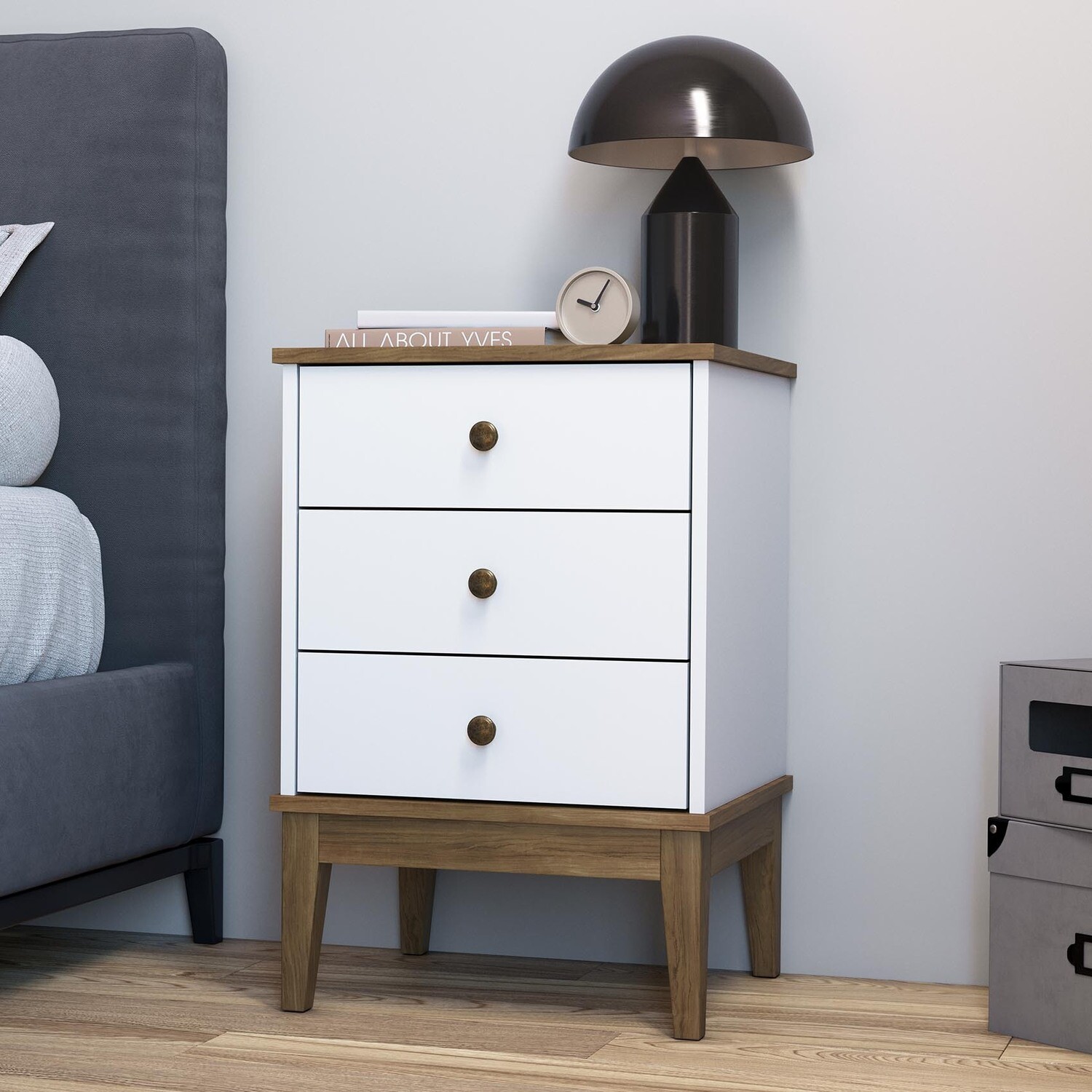 CHARLESTON HERITAGE NIGHTSTAND MOCHA/WHITE