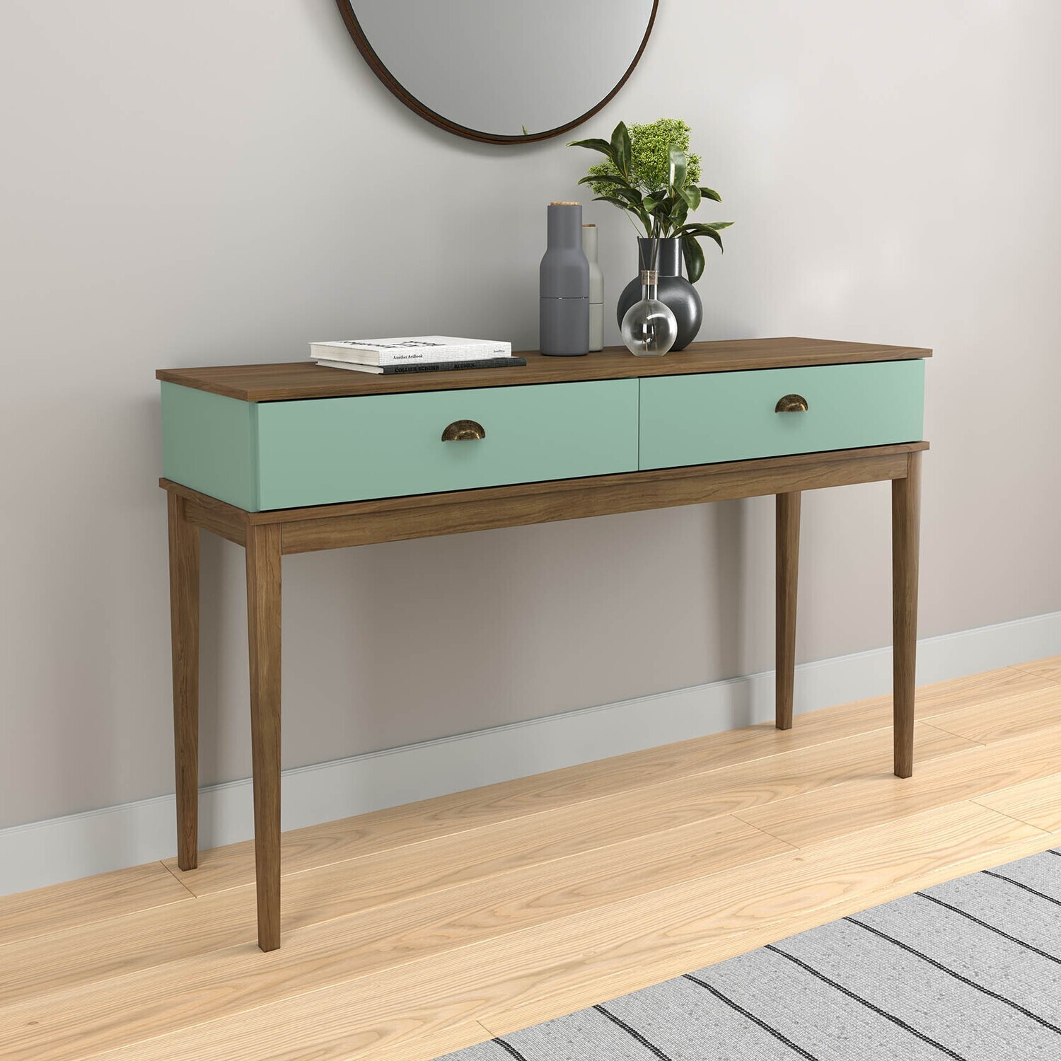CHARLESTON HERITAGE CONSOLE TABLE MOCHA/OLIVE