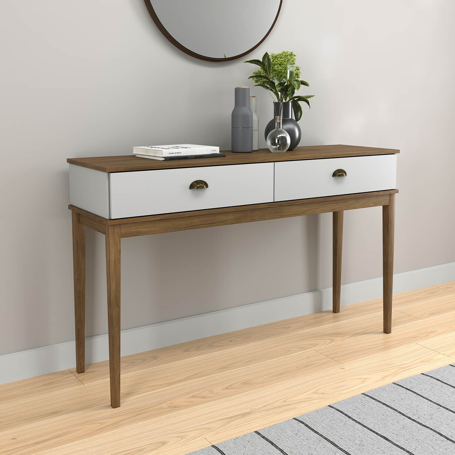 CHARLESTON HERITAGE CONSOLE TABLE MOCHA/WHITE