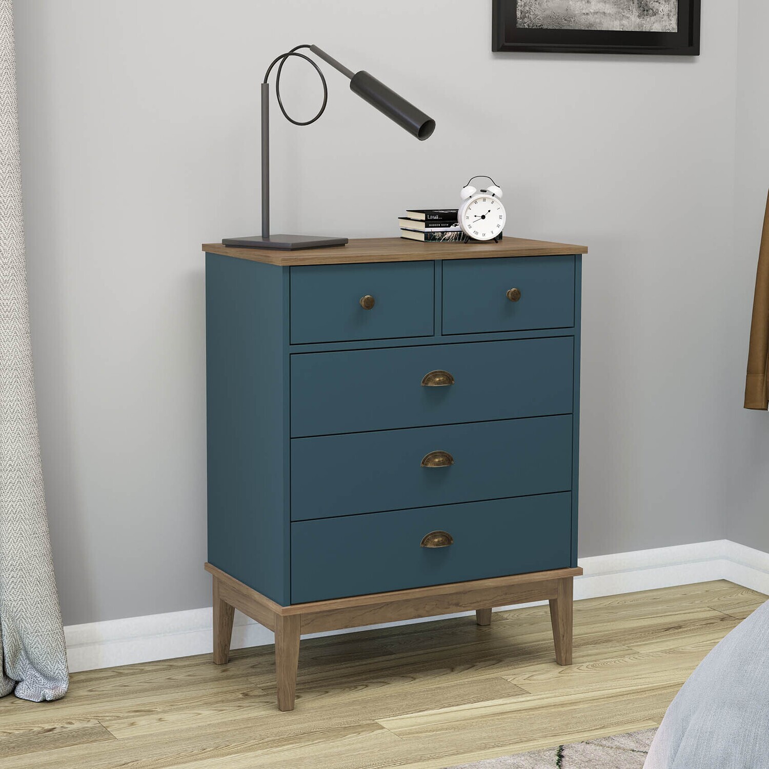 CHARLESTON HERITAGE CHEST MOCHA/DEEP MARINE