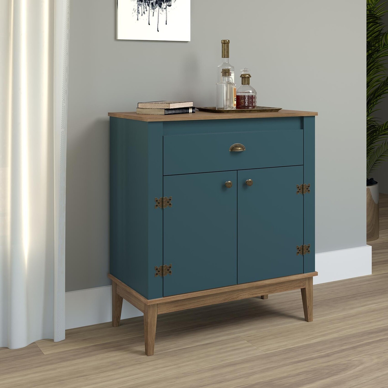 CHARLESTON HERITAGE SIDEBOARD MOCHA/DEEP MARINE