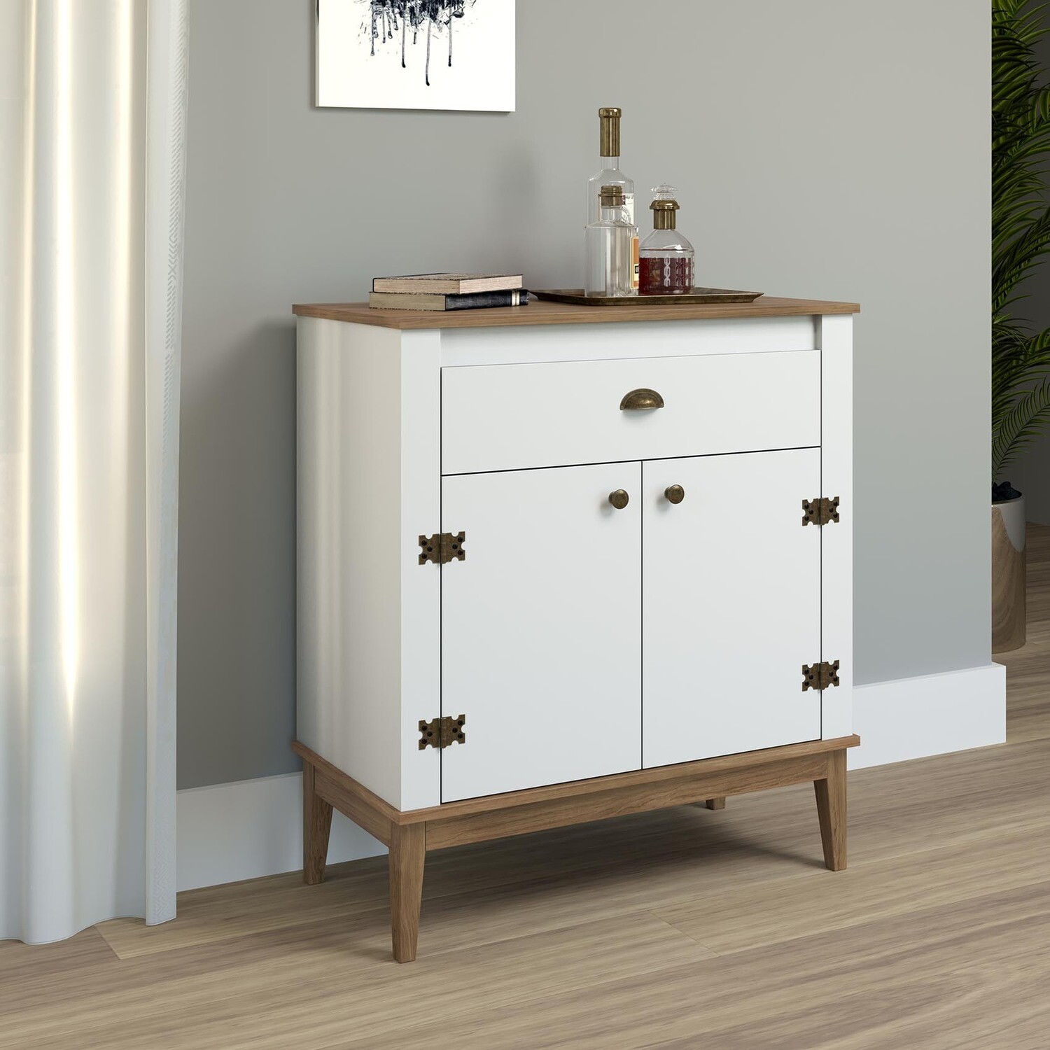 CHARLESTON HERITAGE SIDEBOARD MOCHA/WHITE