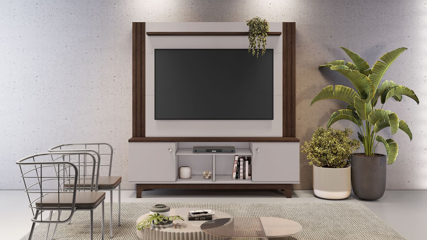 LOIZA ENTERTAINMENT CENTER CAFFE/OFF WHITE