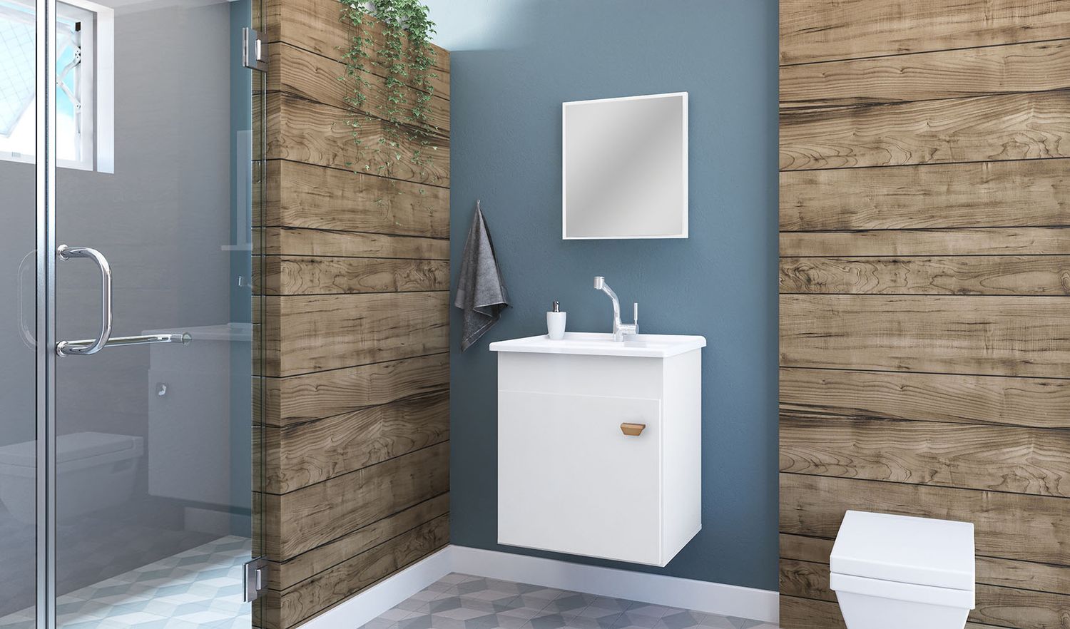ALANYA II WALL MOUNT VANITY SET WHITE