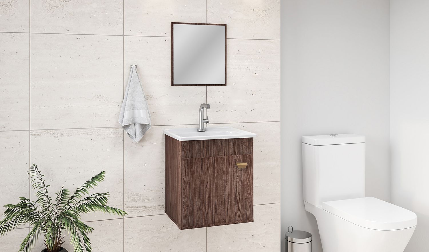 ALANYA II WALL MOUNT VANITY SET ALAMO BROWN