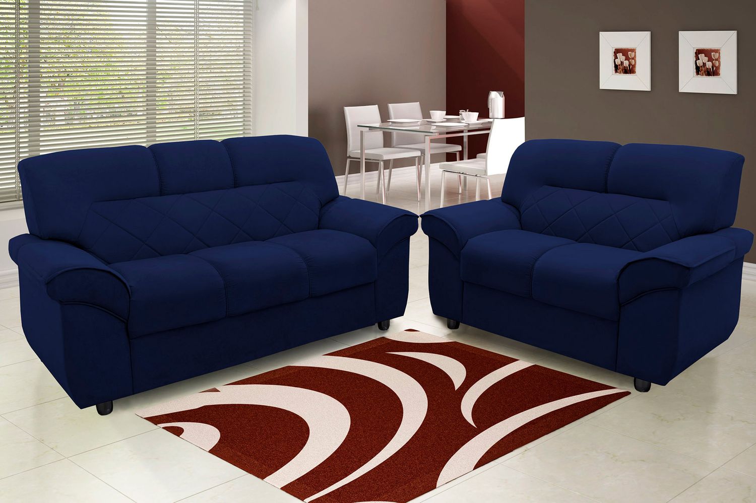 DOHA SET VELUT NAVY BLUE 2-PCS