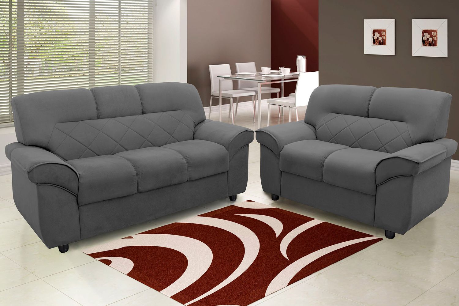 DOHA SET VELUT GRAY 2-PCS