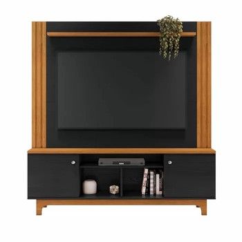 LOIZA ENTERTAINMENT CENTER CINNAMON/BLACK