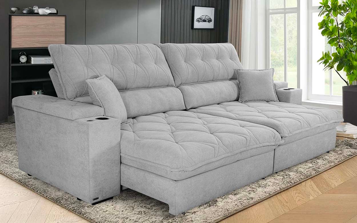 122 IN. ANAHEIM FAMILY SOFA GRAY