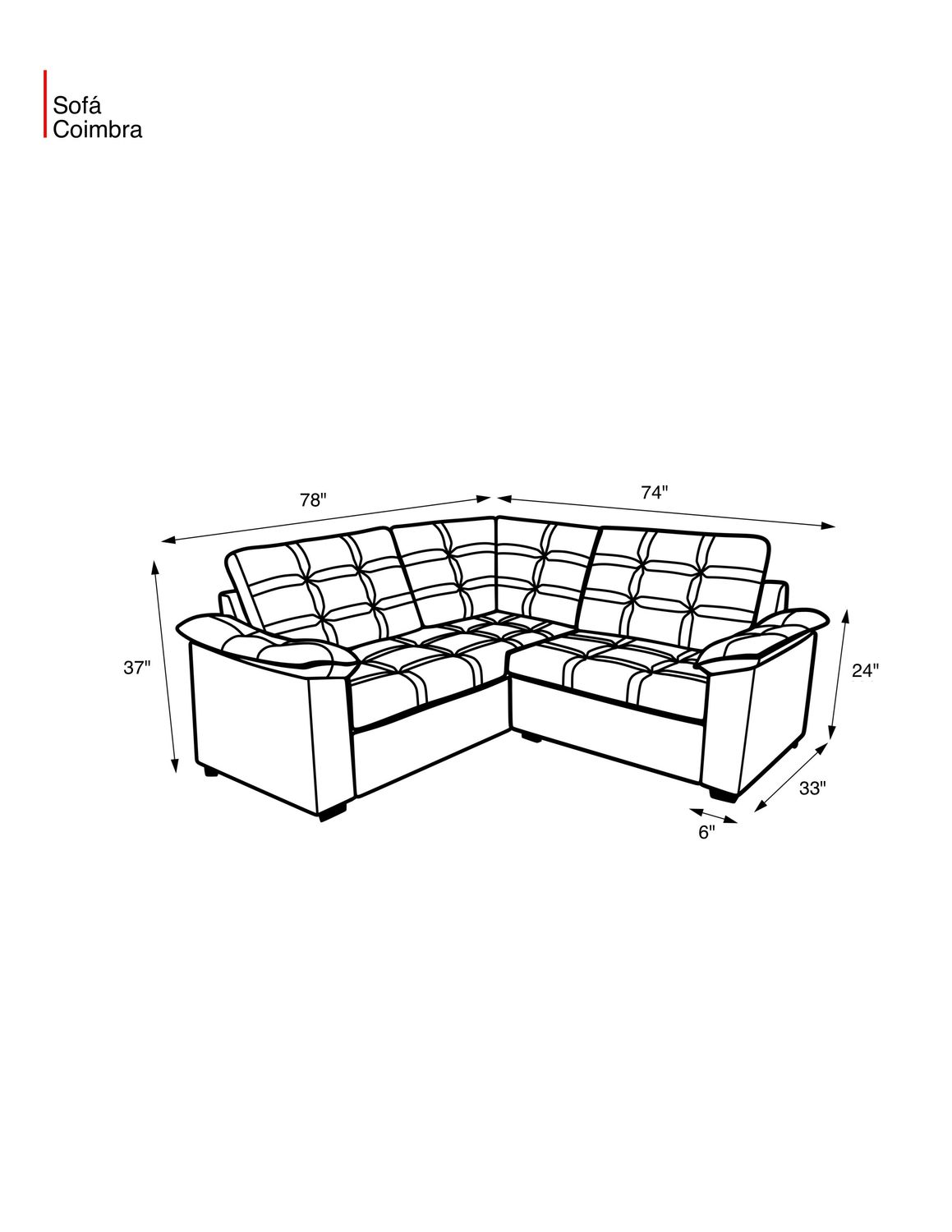 COIMBRA SECTIONAL VIP BROWN