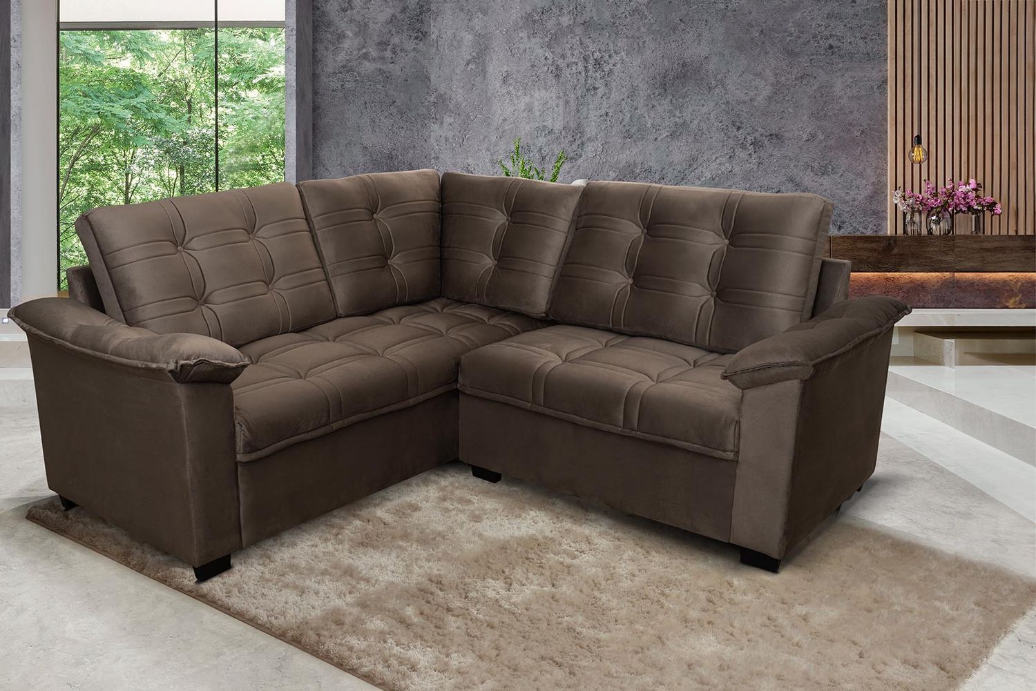 COIMBRA SECTIONAL VIP BROWN