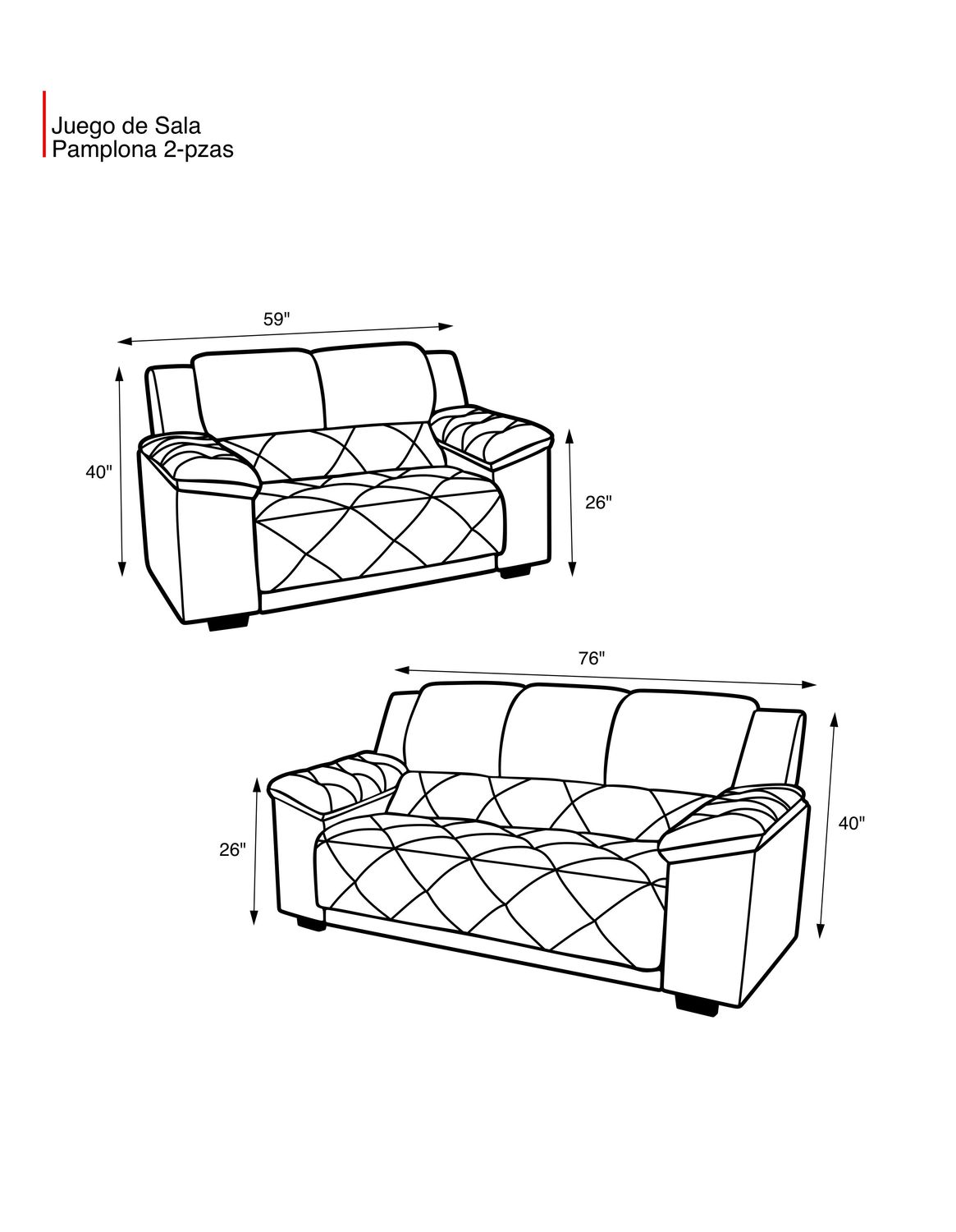 PAMPLONA SET VIP GRAPHITE 2-PCS