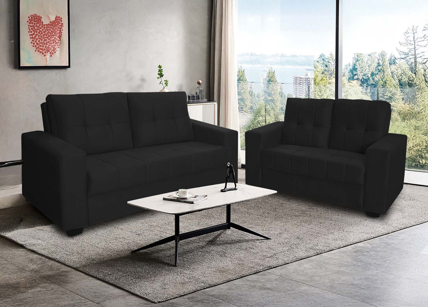BALTIMORE SET PREMIUM BLACK 2-PCS
