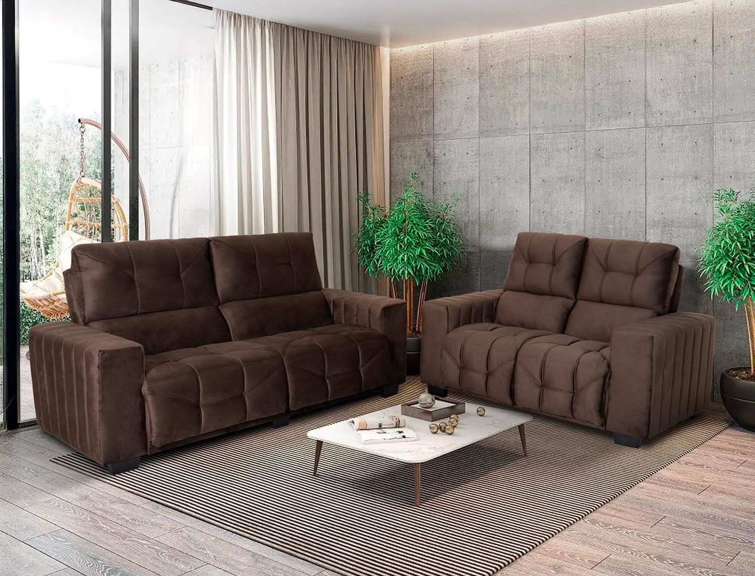 SEVILLE SET VIP BROWN 2-PCS