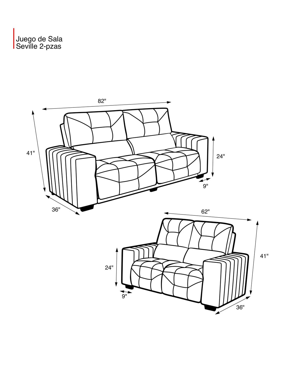 SEVILLE SET VIP GRAPHITE 2-PCS