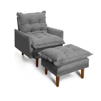 NEW HAVEN RECLINER AND OTTOMAN GRAPHITE