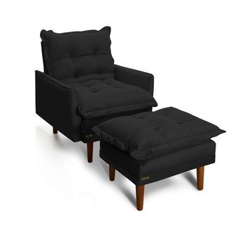 NEW HAVEN RECLINER AND OTTOMAN BLACK