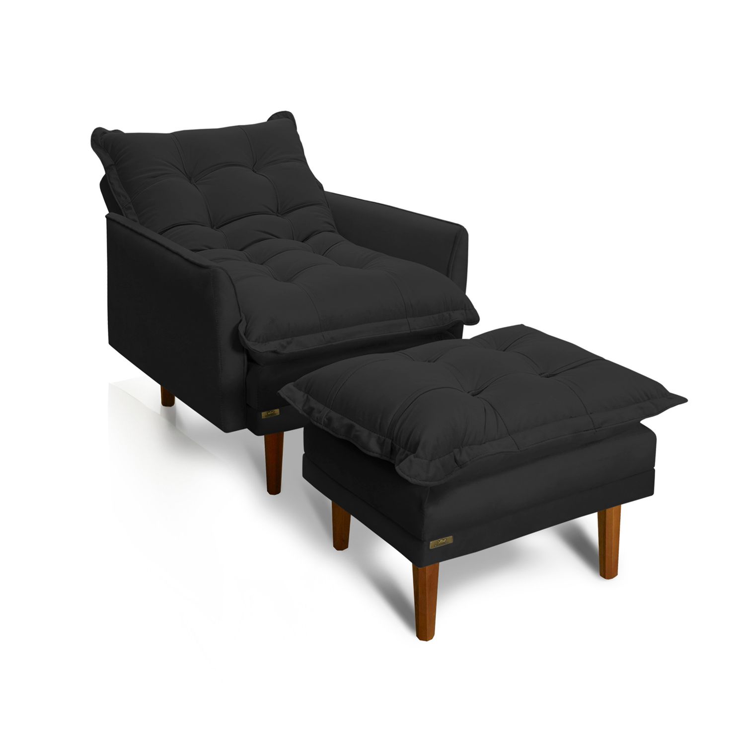 NEW HAVEN RECLINER AND OTTOMAN BLACK