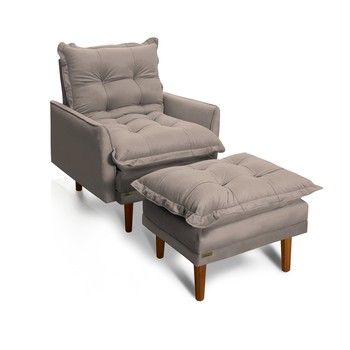 NEW HAVEN RECLINER AND OTTOMAN WARM GRAY
