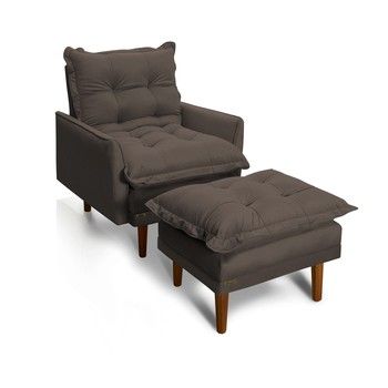 NEW HAVEN RECLINER AND OTTOMAN BROWN