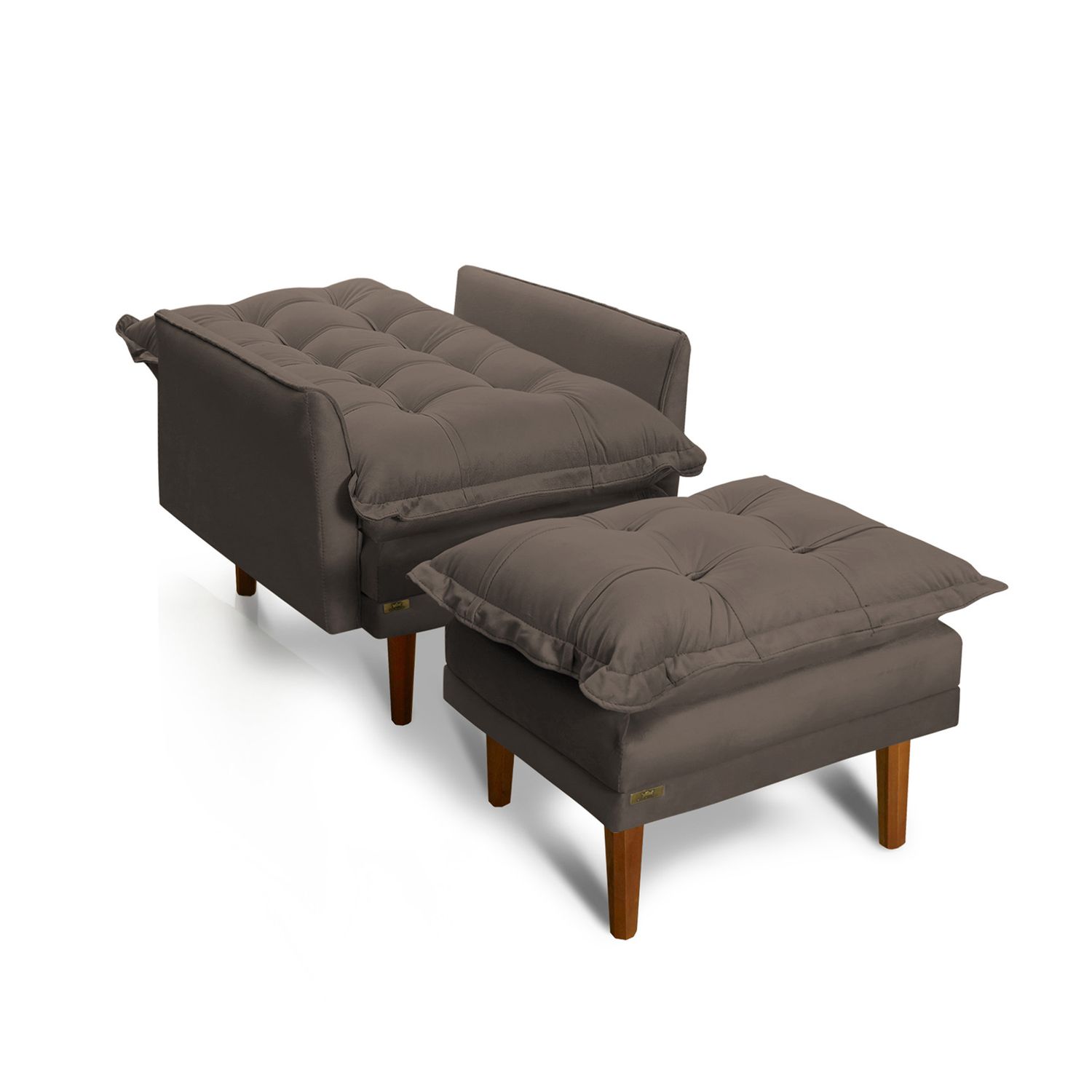 NEW HAVEN RECLINER AND OTTOMAN BROWN