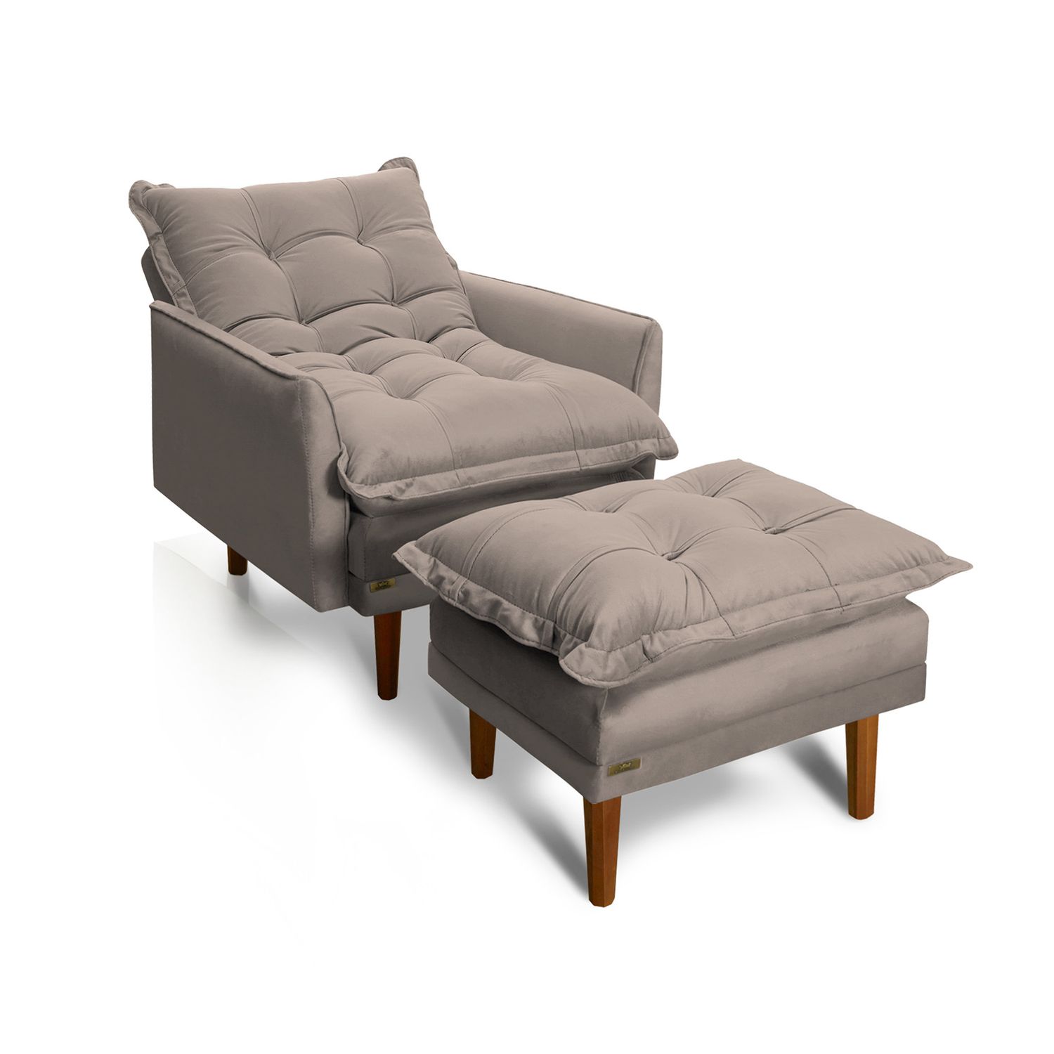 NEW HAVEN RECLINER AND OTTOMAN WARM GRAY