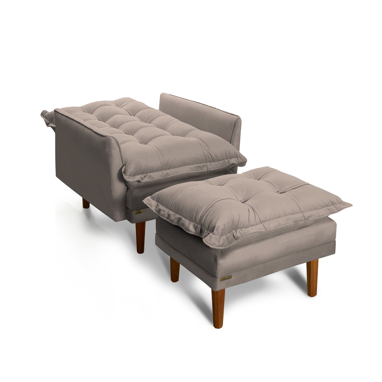 NEW HAVEN RECLINER AND OTTOMAN WARM GRAY