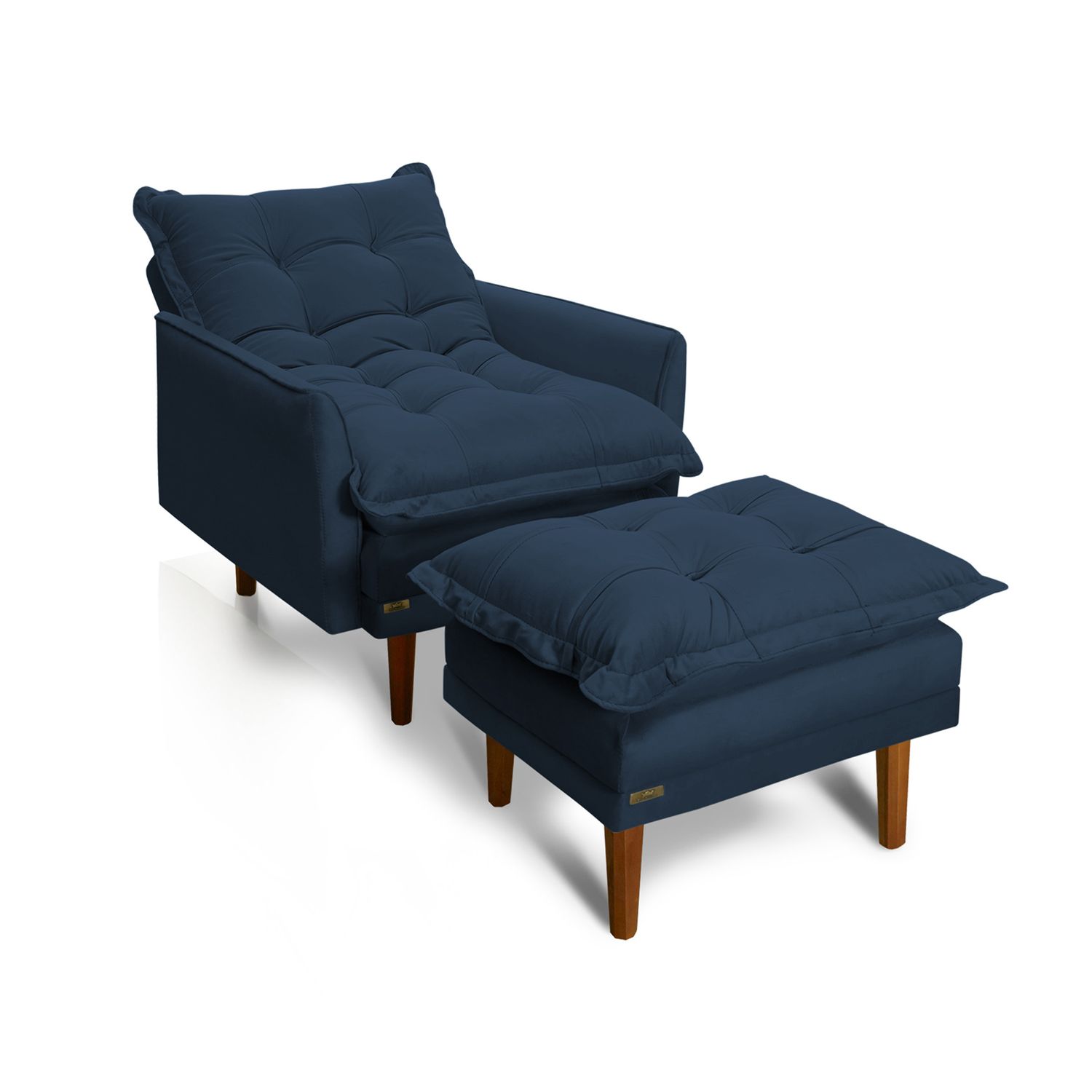 NEW HAVEN RECLINER AND OTTOMAN NAVY BLUE