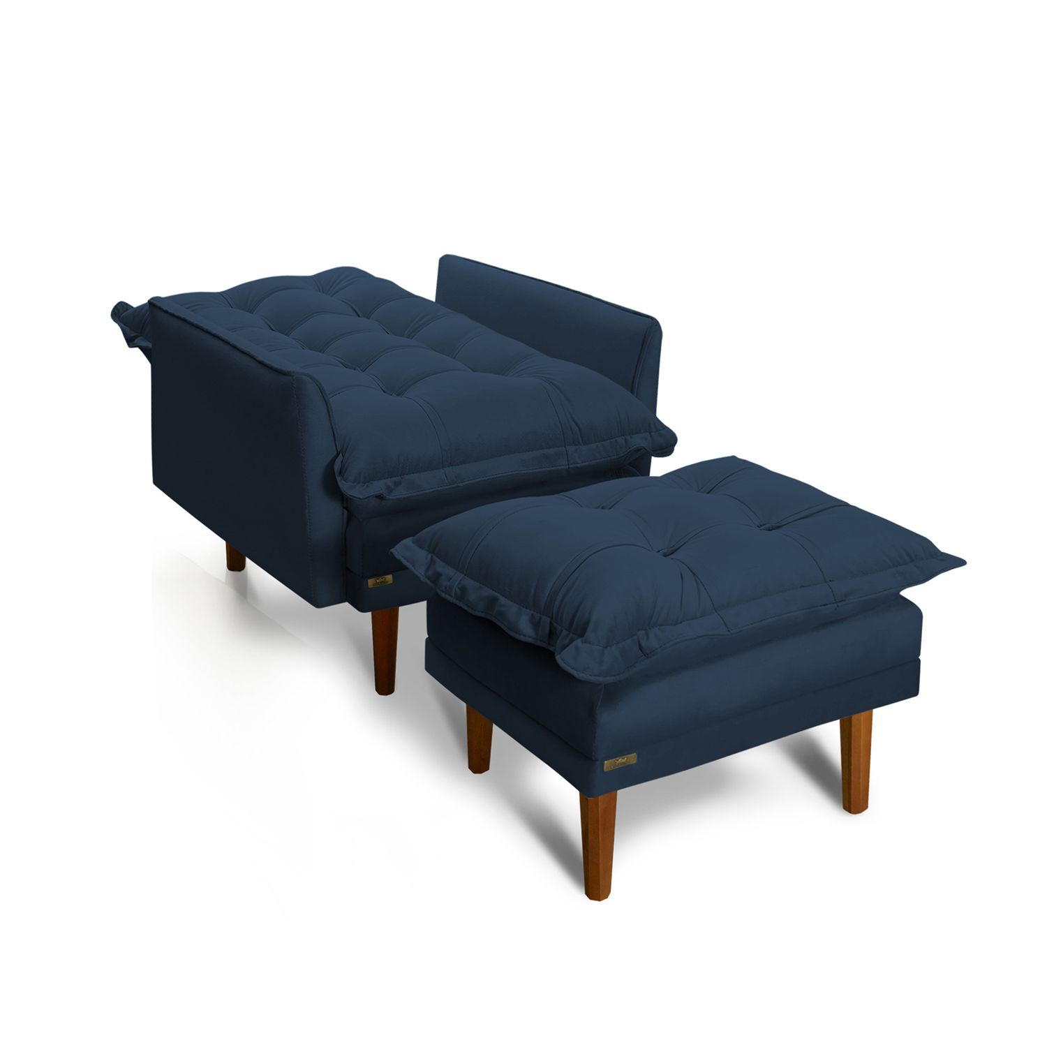 NEW HAVEN RECLINER AND OTTOMAN NAVY BLUE