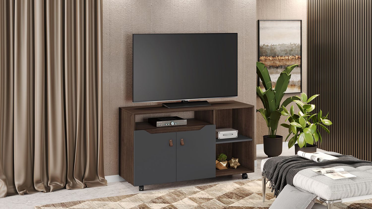 RINCON TV STAND CAFFE/GRAPHITE