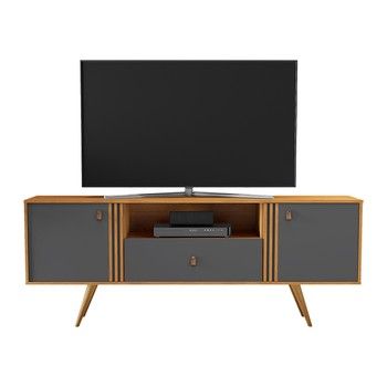 PONCE II TV STAND CINNAMON/GRAPHITE