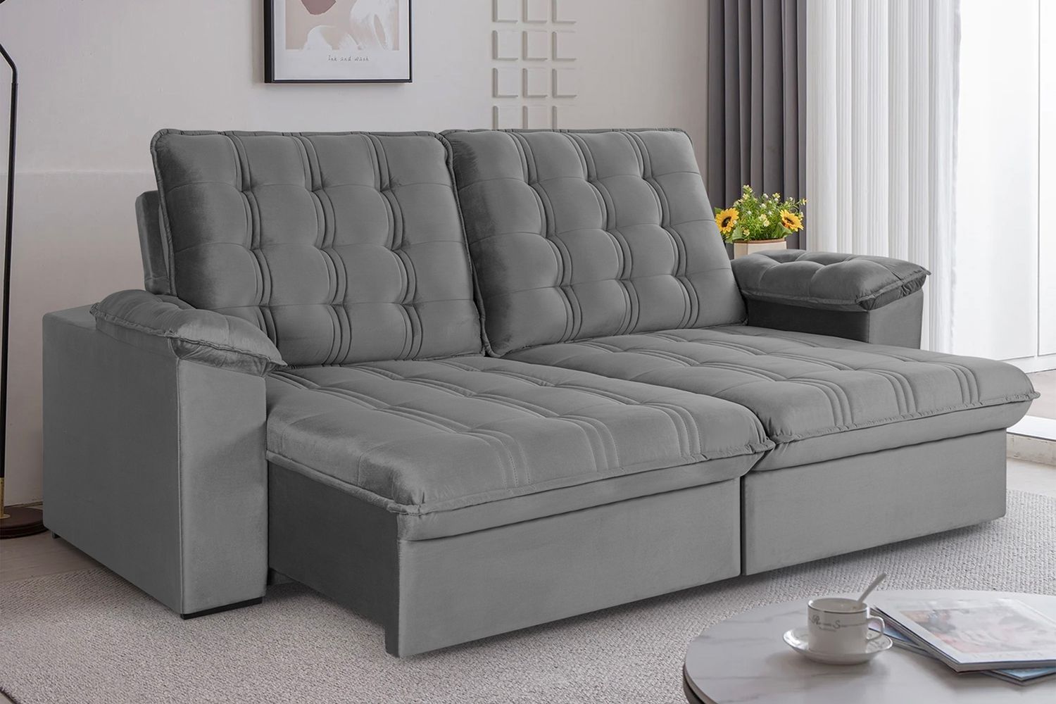 90 IN. PARAMOUNT FAMILY SOFA GRAPHITE