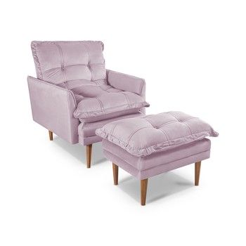 NEW HAVEN RECLINER AND OTTOMAN BLUSH NEW HAVEN RECLINER AND OTTOMAN BLUSH